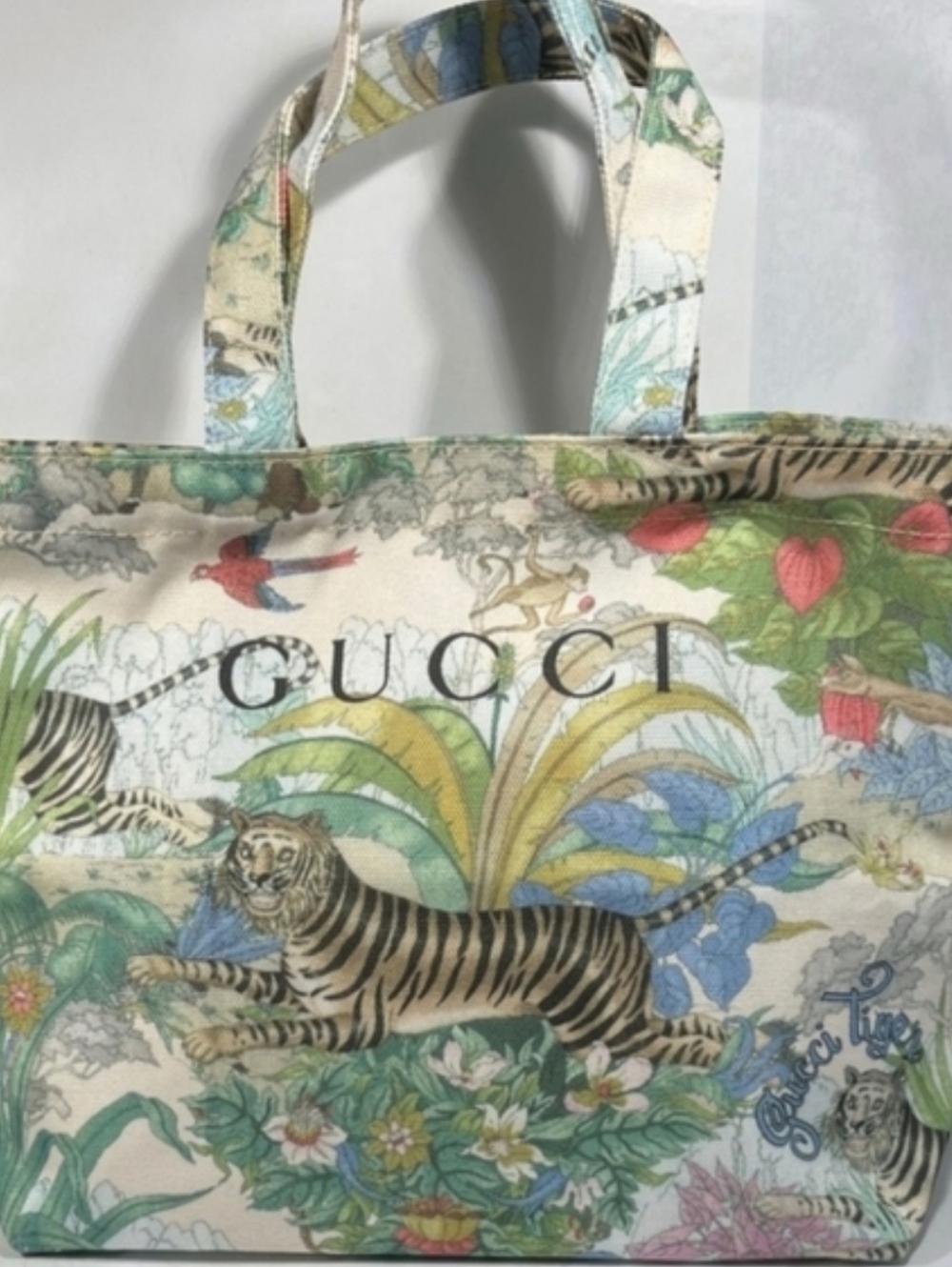 NEW Gucci Beauty Multicolor Canvas Print Tote Bag With Gifting Box - Picture 11 of 13